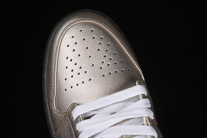 Nike Air Jordan 1 Low Summit White Brown Metal Zinc Sneakers
