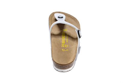 Birkenstock White Patent Leather Flip Flops