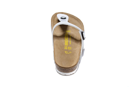 Birkenstock White Patent Leather Flip Flops