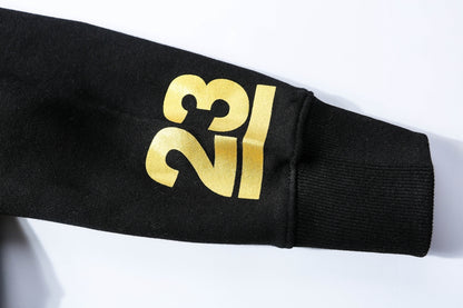 A Bathing Ape BAPE Black Gold Embroidered Shark Head Pocket Printed Hoodie Jacket
