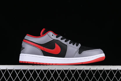 Nike Air Jordan 1 Low Black Smoke Grey Red Sneakers