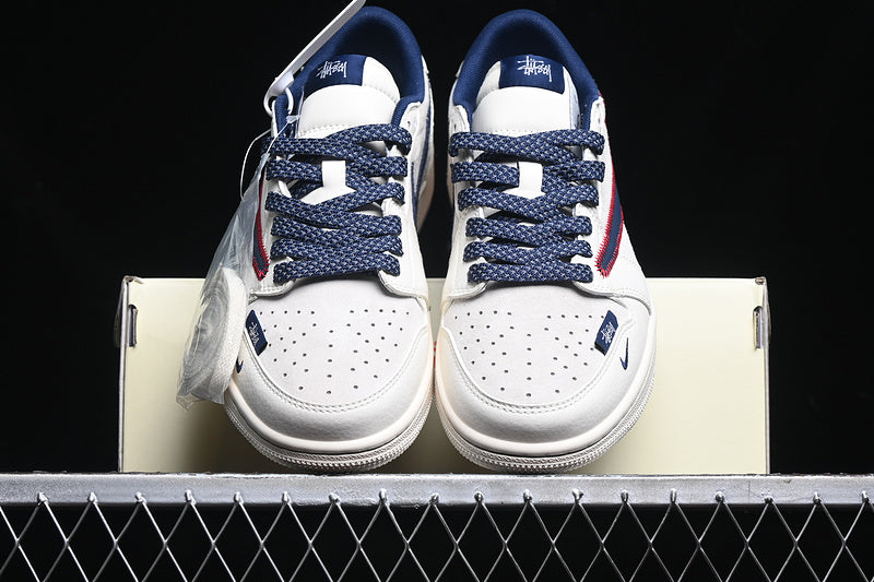 Travis Scott Fragment Design Nike Air Jordan 1 Low OG SP Navy Blue White Sneakers