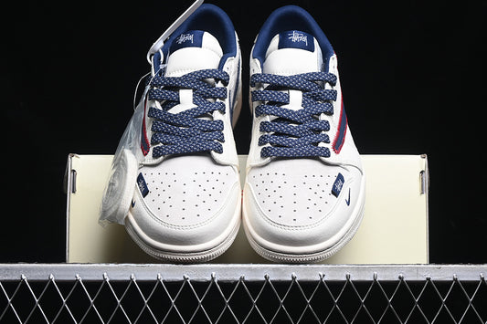 Travis Scott Fragment Design Nike Air Jordan 1 Low OG SP Navy Blue White Sneakers