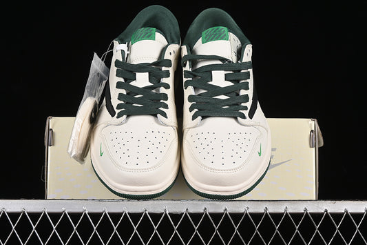Nike Air Jordan 1 Low OG SP Travis Scott Fragment Design Green Sole White Black Sneakers
