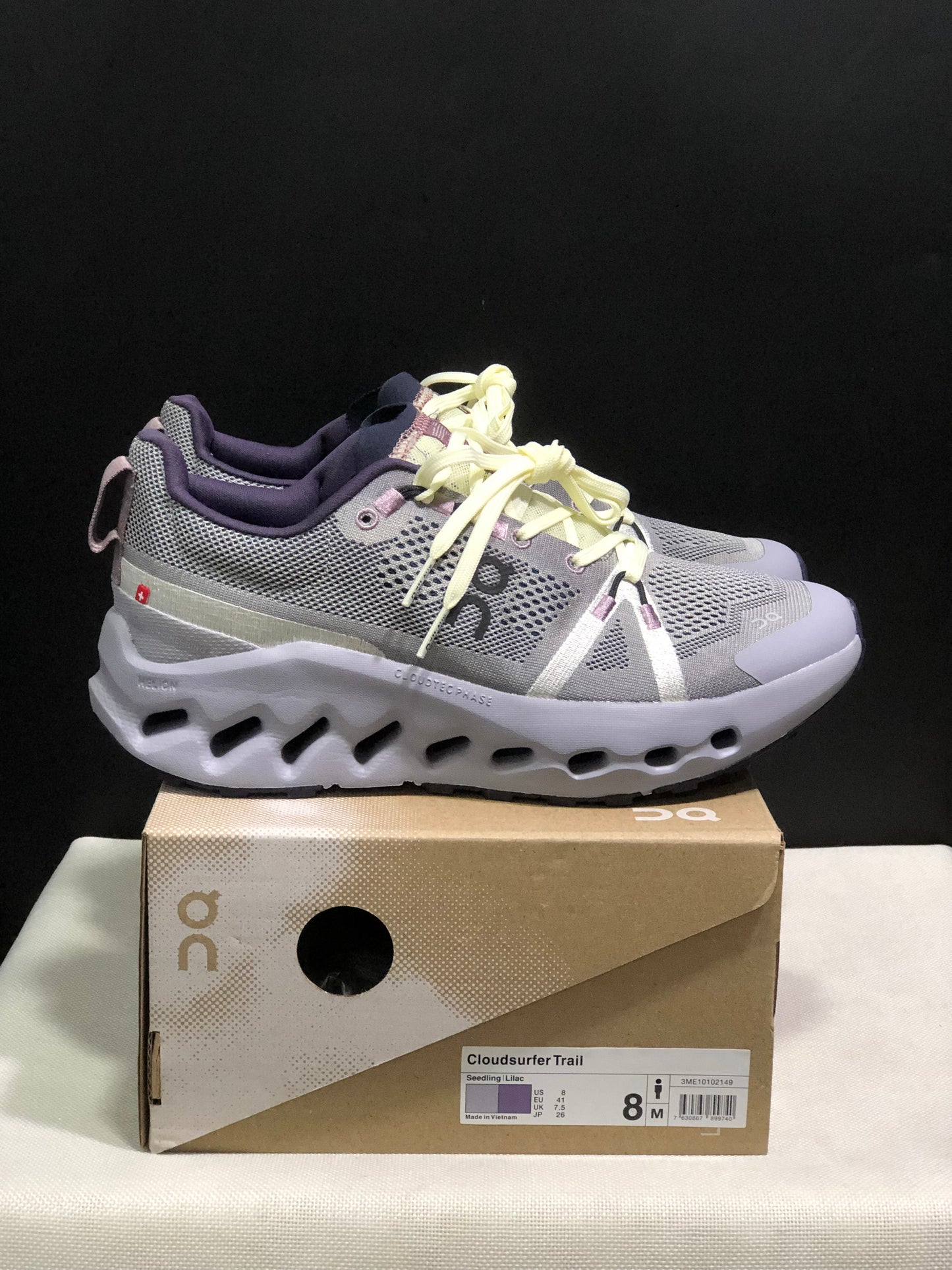 On Running Cloudsurfer Trail Waterproof Comfortable And Breathable Running Shoes Seedling/Lilac