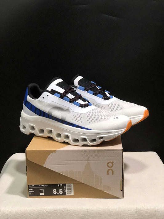 On Running Cloudmonster Anti-Slip Running Shoes Grayish-White/Royal