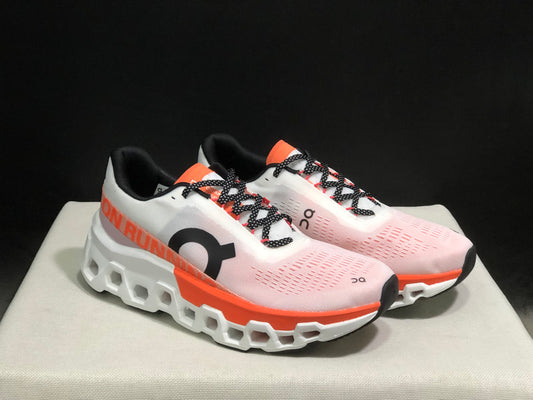 On Running Cloudmonster 2 Shock-Absorbing And Breathable Running Shoes White/Orange