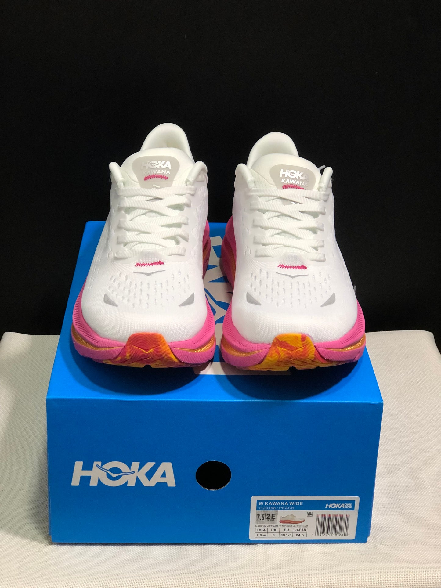 Hoka One One Kawana Cushioning Comfortable Gym Running Shoes Sneakers White/Pink