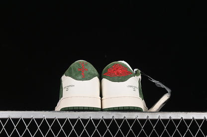 Nike Air Jordan 1 Low LV Travis Scott Fragment Design OG SP Dark Green Grey White Sneakers