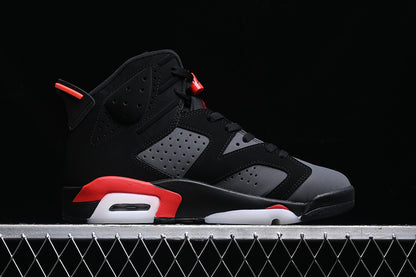 Nike Air Jordan 6 Black Fire Red Iron Grey Sneakers