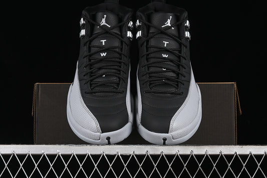 Nike Air Jordan 12 Black Grey Wolf Sneakers