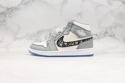 Nike Air Jordan 1 High-top Wolf Grey Sneakers Dior Joint Edition