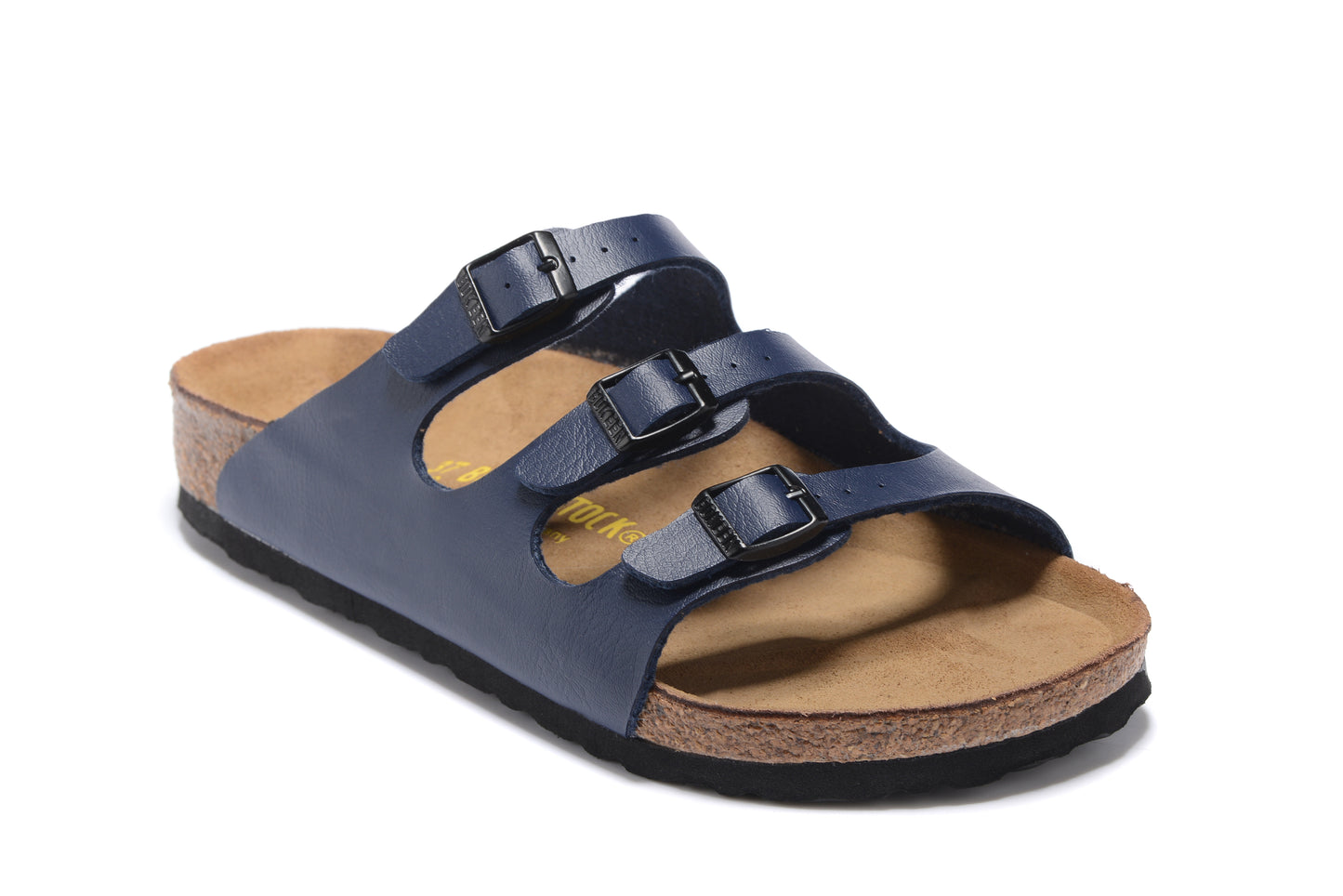 Birkenstock Florida Navy Three-Breasted Matte Leather Sandals