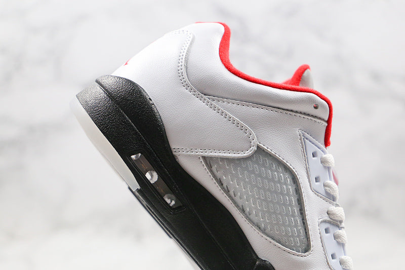 Nike Air Jordan 5 Retro Low-Top White/Fire Red/Black Sneakers
