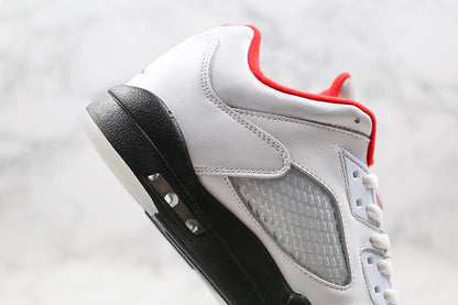 Nike Air Jordan 5 Retro Low-Top White/Fire Red/Black Sneakers
