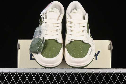 Nike Air Jordan 1 Low OG SP Off-White Travis Scott Fragment Design Green White Sneakers