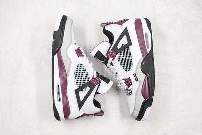 Nike Air Jordan 4 Retro x Paris Saint-Germain Bordeaux 2020 White Purple Sneakers