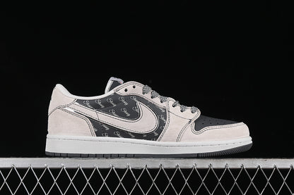 Travis Scott Fragment Design Nike Air Jordan 1 Low OG SP Charcoal Black Beige Sneakers