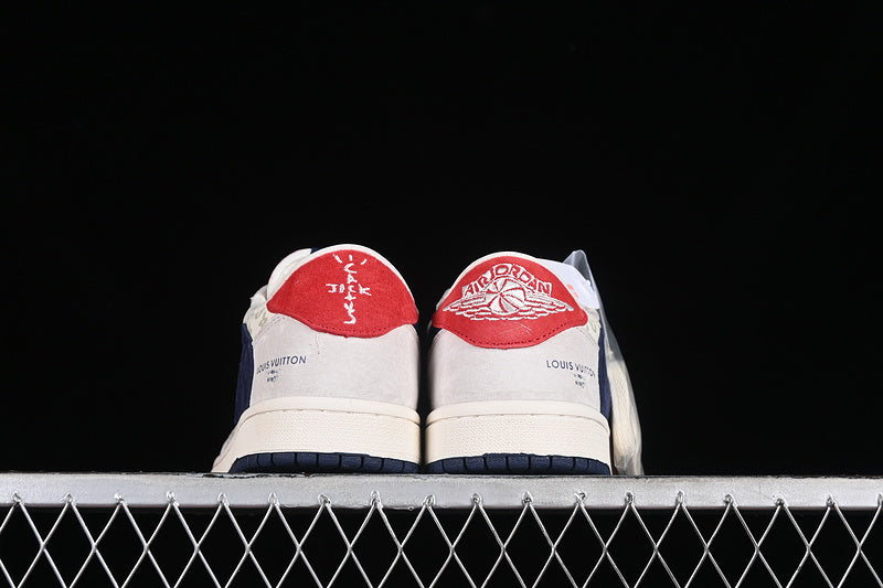 Nike Air Jordan 1 Low LV Travis Scott Fragment Design OG SP Navy Grey White Sneakers