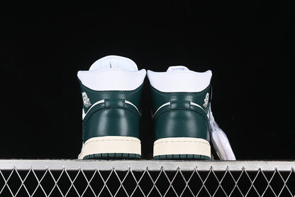 Nike Air Jordan 1 Mid White Sail Oxidized Green Sneakers