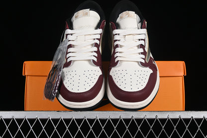 Nike Air Jordan 1 Low LV Travis Scott Fragment Design OG SP White Red Silver Sneakers