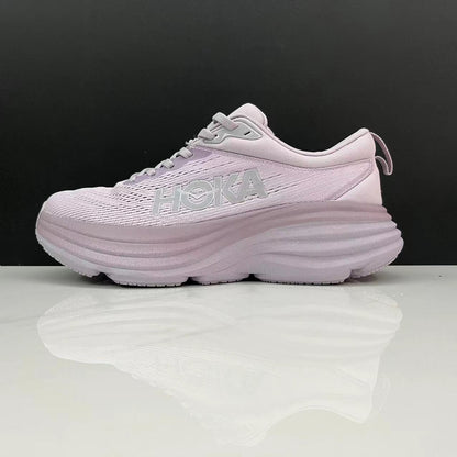 Hoka One One Bondi 8 Breathable Low-top Running Shoes Sneakers Light Pink