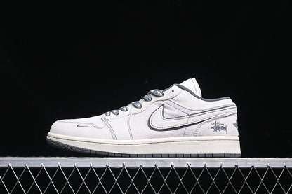 Nike Air Jordan 1 Low Grey White Fashion Sneakers