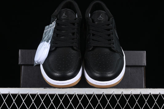 Nike Air Jordan 1 Low Brown Sole Black Sneakers