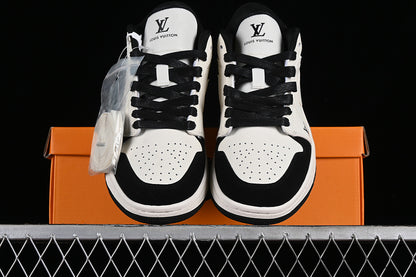 Nike Air Jordan 1 Low Louis Vuitton Black White Sneakers