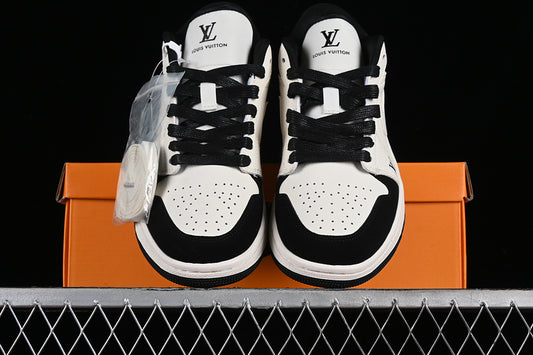 Nike Air Jordan 1 Low Louis Vuitton Black White Sneakers