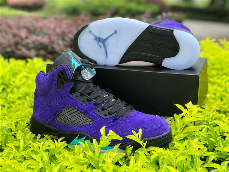 Nike Air Jordan 5 Retro ¡°Alternate Grape¡±Purple Emerald Black Sneakers