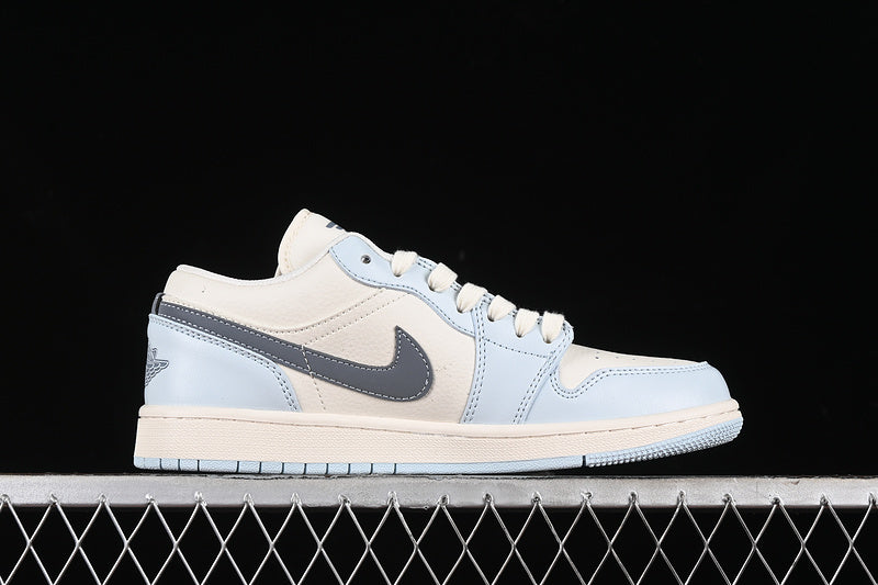 Nike Air Jordan 1 Low White Cream Blue Sneakers