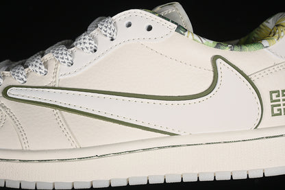Nike Air Jordan 1 Low OG SP Travis Scott Fragment Design Givenchy Green White Sneakers