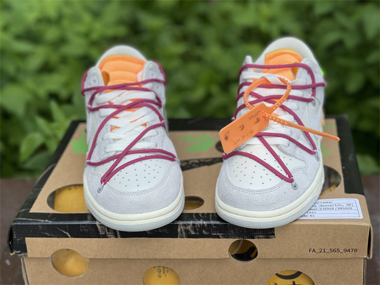 Nike Off-White Dunk Low  Lot 35 of 50 Gray White Sneakers