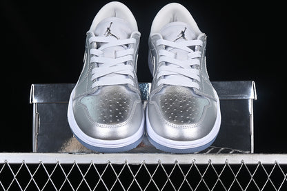 Nike Air Jordan 1 Low Golf Metallic Silver Photon Dust White Sneakers