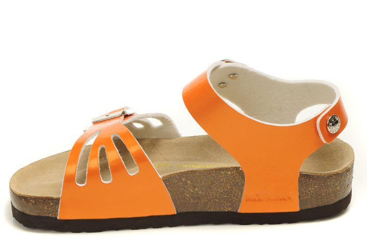 Birkenstock Single Button Orange Butterfly Matte Leather Sandals