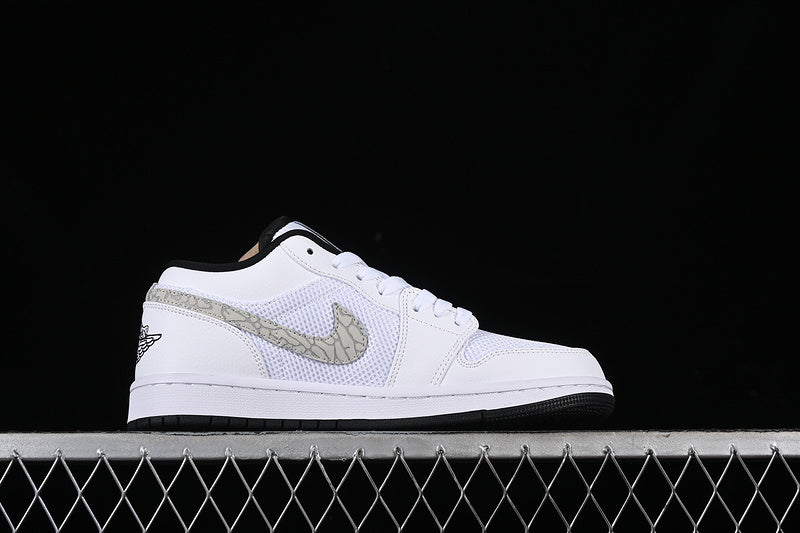 Nike Air Jordan 1 Low White Anthracite Black Sole Sneakers