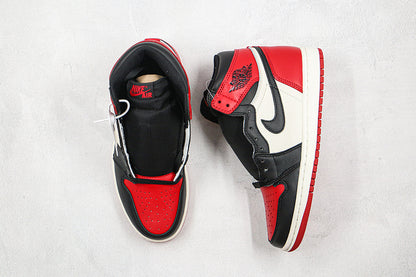Nike Air Jordan 1 Retro High OG Black White Red Bred Toe Sneakers