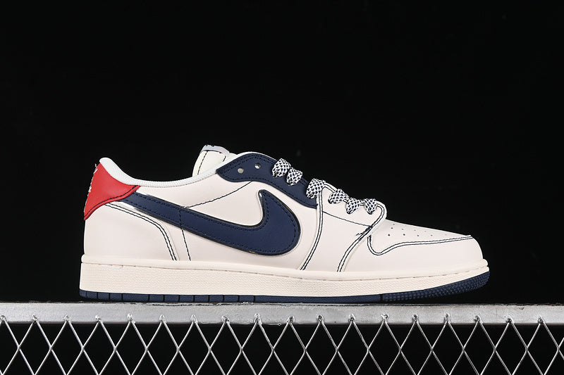 Travis Scott Fragment Design Nike Air Jordan 1 Low OG SP Blue White Sneakers
