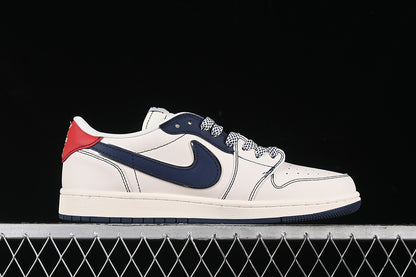 Travis Scott Fragment Design Nike Air Jordan 1 Low OG SP Blue White Sneakers