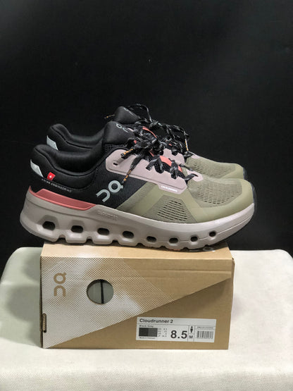 On Running Cloudrunner 2 Mesh Breathable Running Shoes Black/Military Green