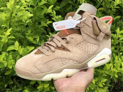 Nike Air Jordan 6 Retro Travis Scott SP British Khaki Brown Sneakers