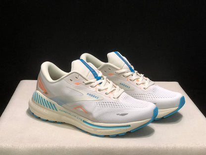 Brooks Adrenaline GTS 23 Shock-absorbing Wear-resistant Low-top Running Shoes Coconut Milk/Blue