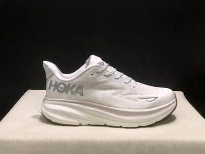 Hoka One One Clifton 9 Running Shoes White Athletic Shoes Sneakers