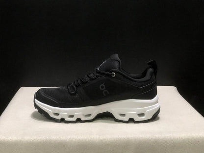 On Running Cloudrock Low WP Hiking Outdoor Shoes Black/White