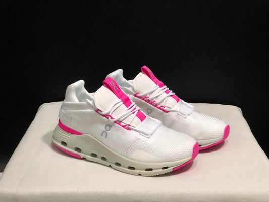 On Running Cloudnova Lightweight Sports Casual Shoes White/Rose Red