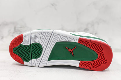 Nike Air Jordan 4 Retro White Green Red Sneakers