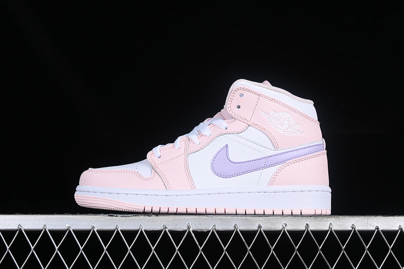 Nike Air Jordan 1 Mid Pink White Sneakers