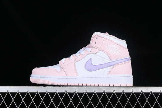 Nike Air Jordan 1 Mid Pink White Sneakers