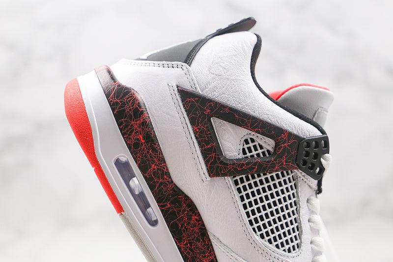 Nike Air Jordan 4 Retro Red Hot Lava White Sneakers